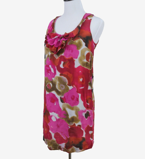 LOFT Dresses & Skirts - Ann Taylor Loft Size Petite S Silk Blend Floral Mini Dress Ruffle